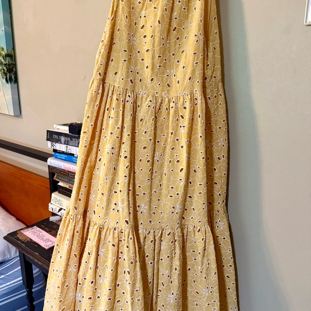 Sézane Yellow Zendaya Eyelet Midi Dress - Picture 5 of 8
